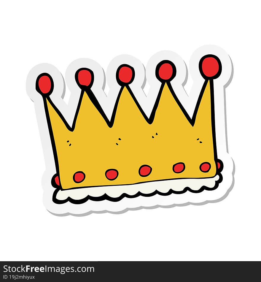 sticker of a cartoon crown