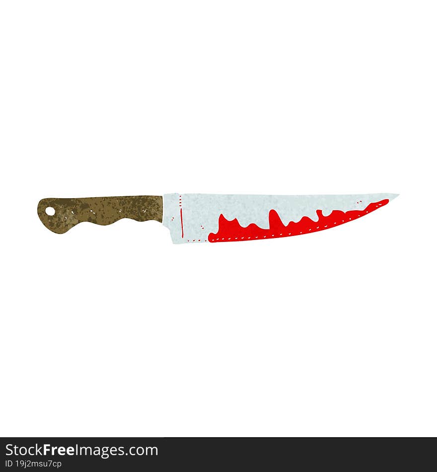 cartoon bloody kitchen knife