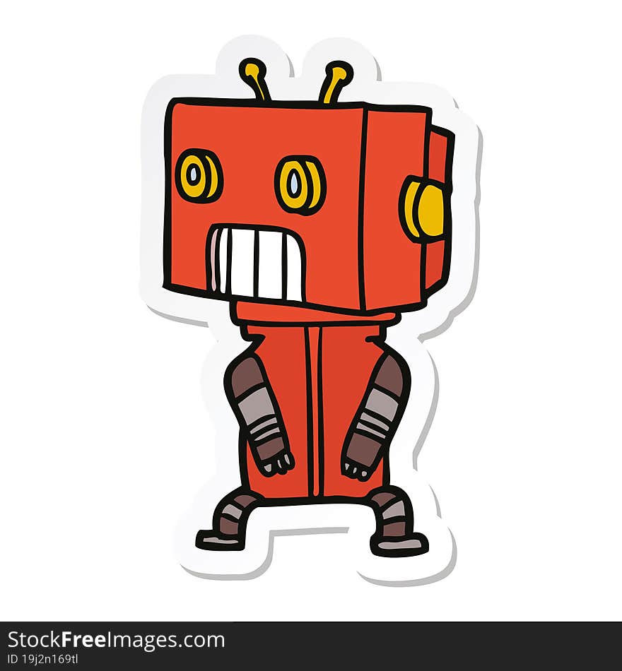 sticker of a cartoon robot