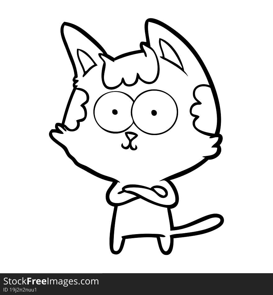 happy cartoon cat. happy cartoon cat