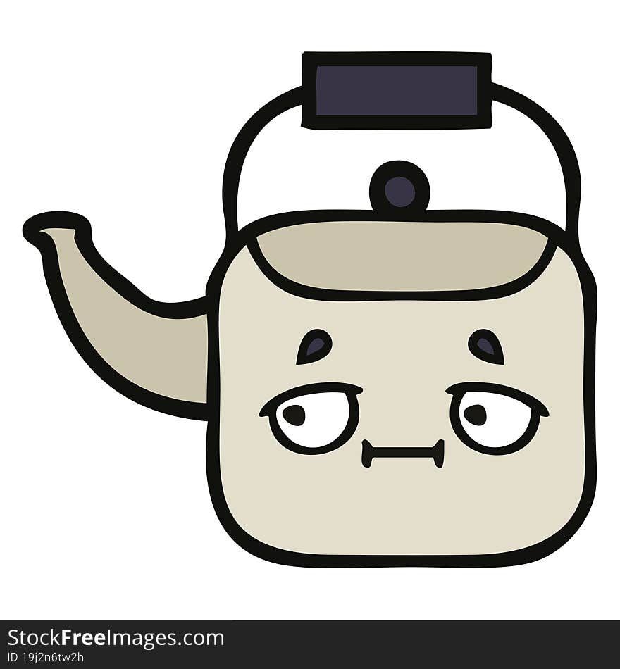 cute cartoon of a kettle. cute cartoon of a kettle