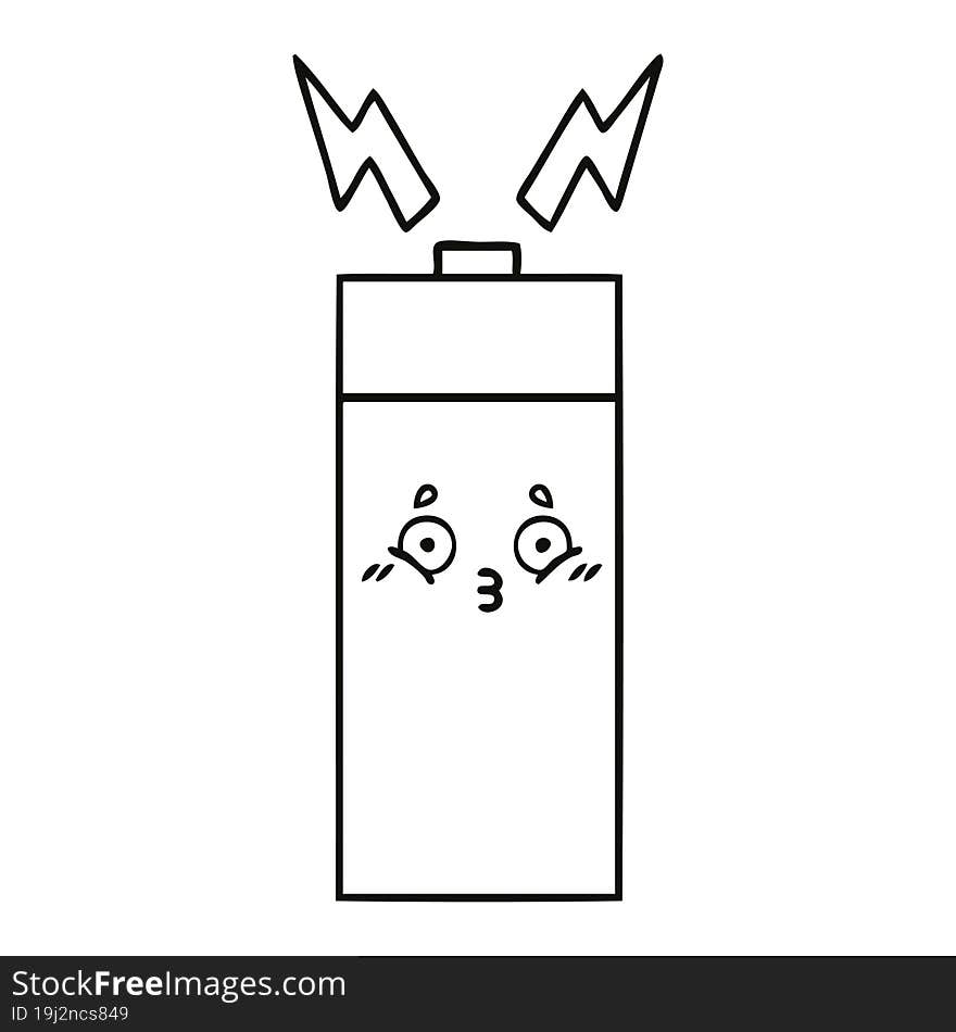 line drawing cartoon battery