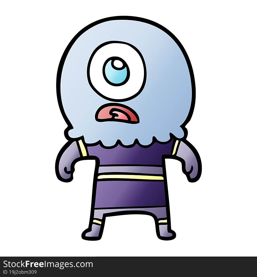 cartoon cyclops alien spaceman. cartoon cyclops alien spaceman