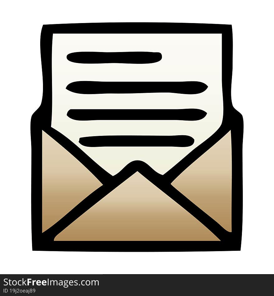 gradient shaded cartoon of a letter and envelope