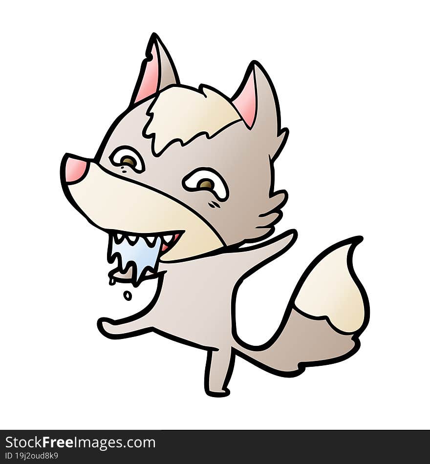 cartoon hungry wolf. cartoon hungry wolf