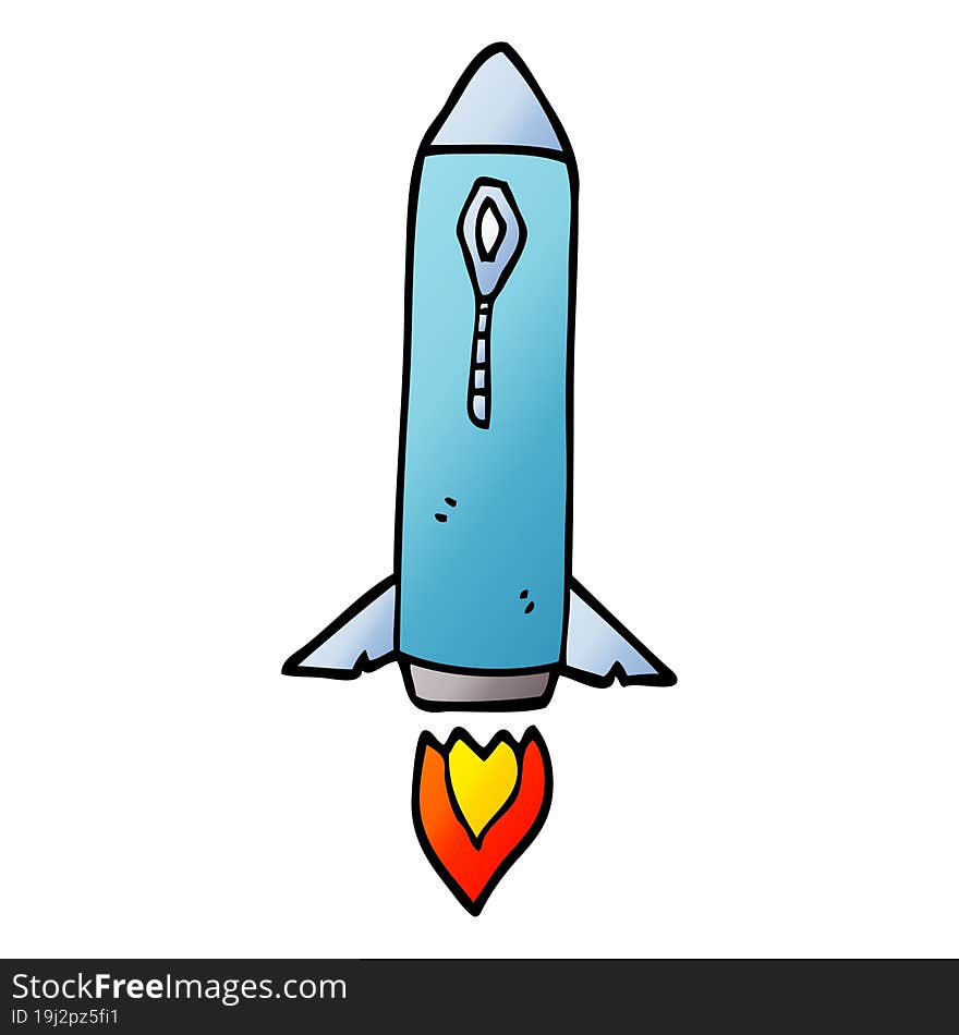 Cartoon Doodle Space Rocket