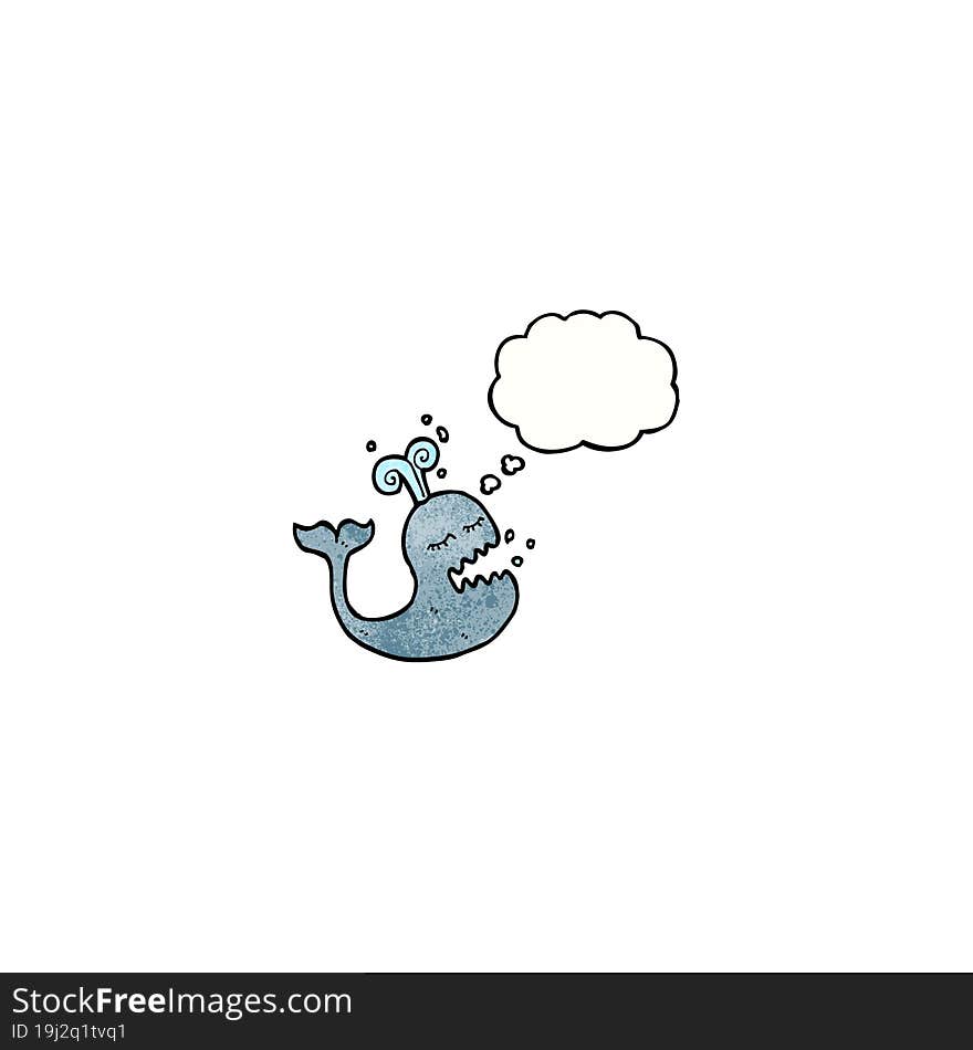 cartoon whale with thought bubble