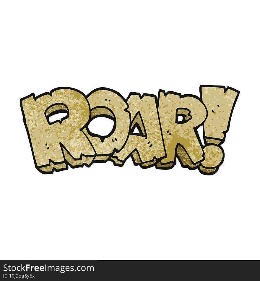 cartoon doodle roar text