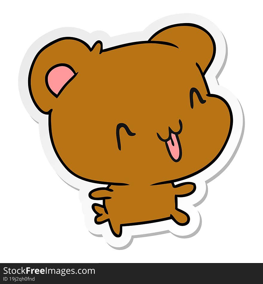 Sticker Cartoon Kawaii Cute Happy Bear