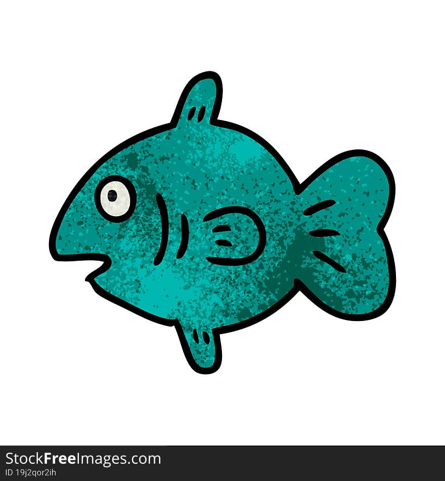 hand drawn textured cartoon doodle of a marine fish