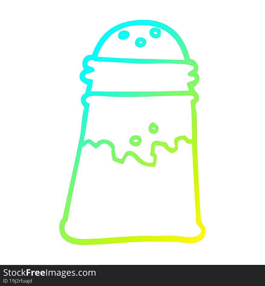 cold gradient line drawing cartoon salt shaker