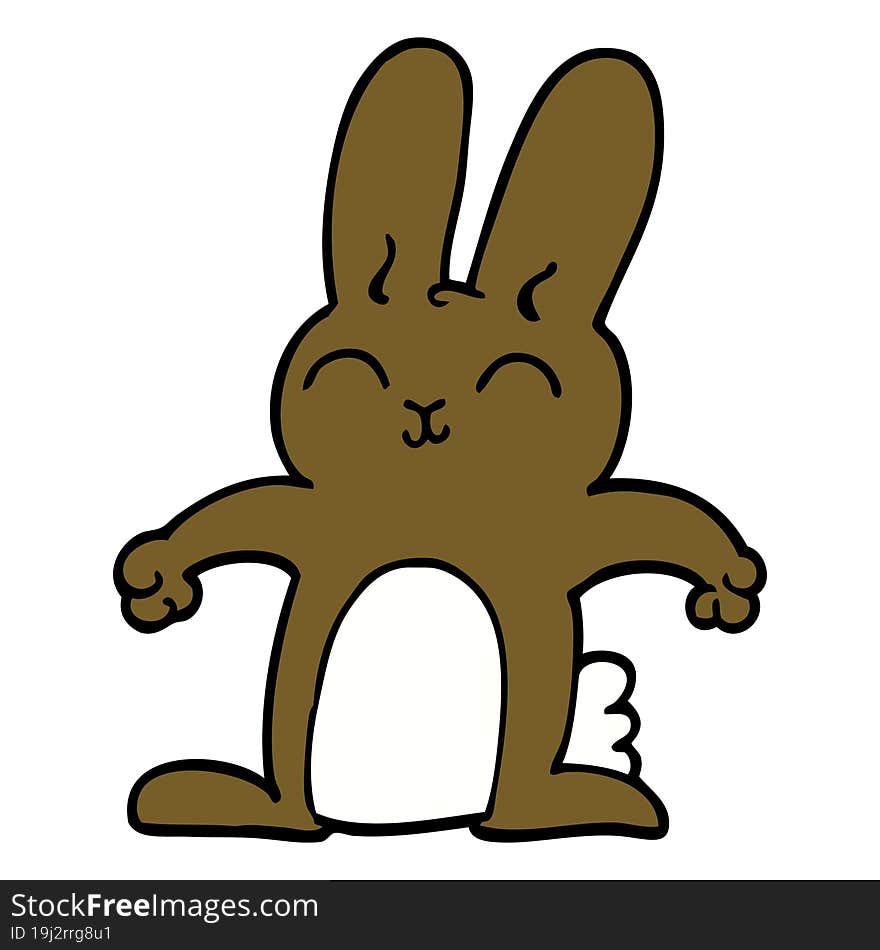 happy cartoon doodle rabbit