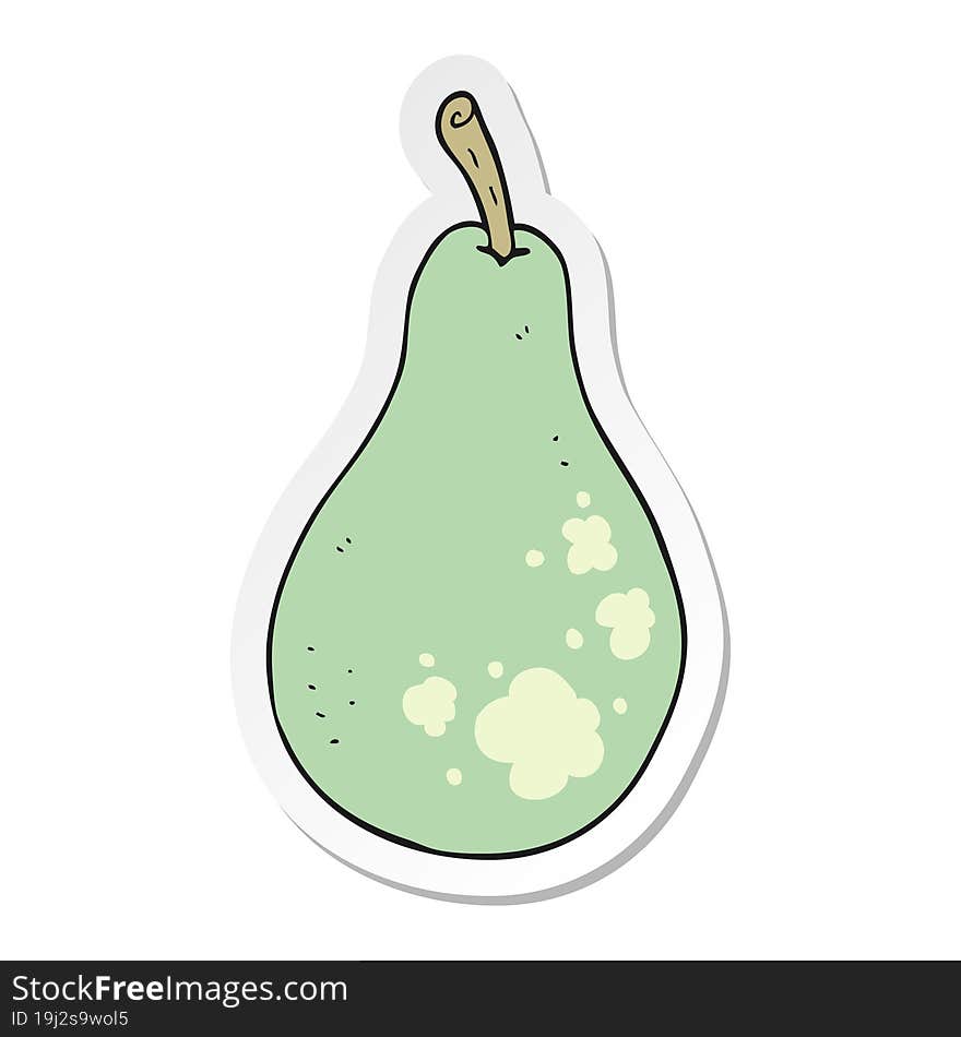 Sticker Of A Cartoon Pear