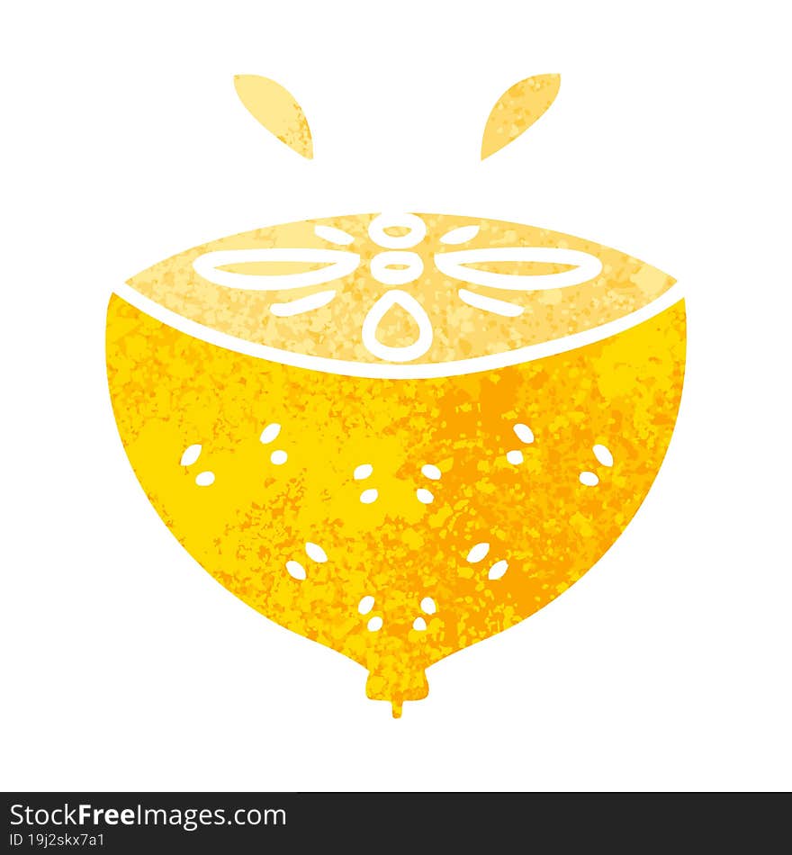 quirky retro illustration style cartoon lemon