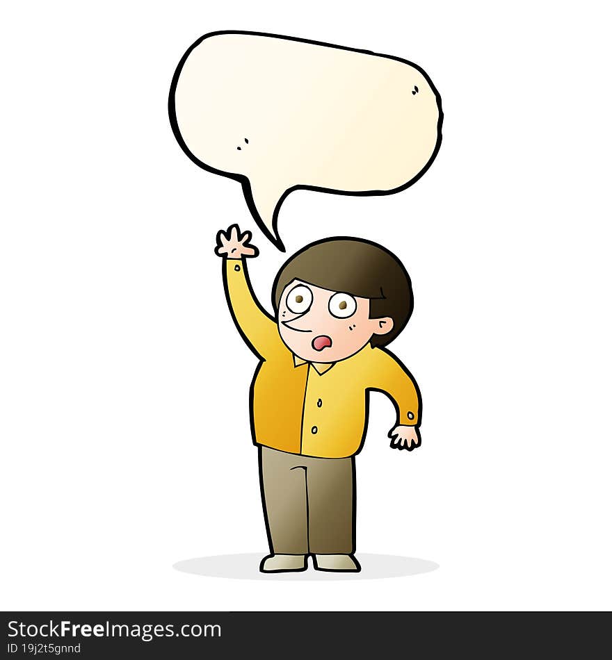 cartoon man asking question with speech bubble