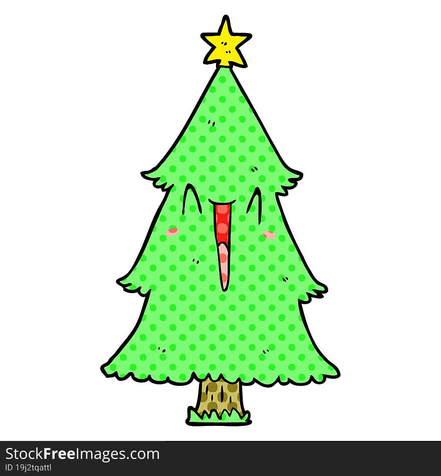 cartoon christmas tree. cartoon christmas tree