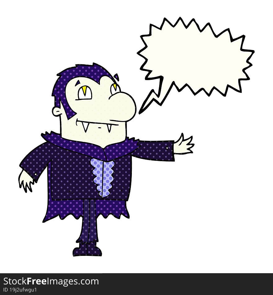 comic book speech bubble cartoon vampire