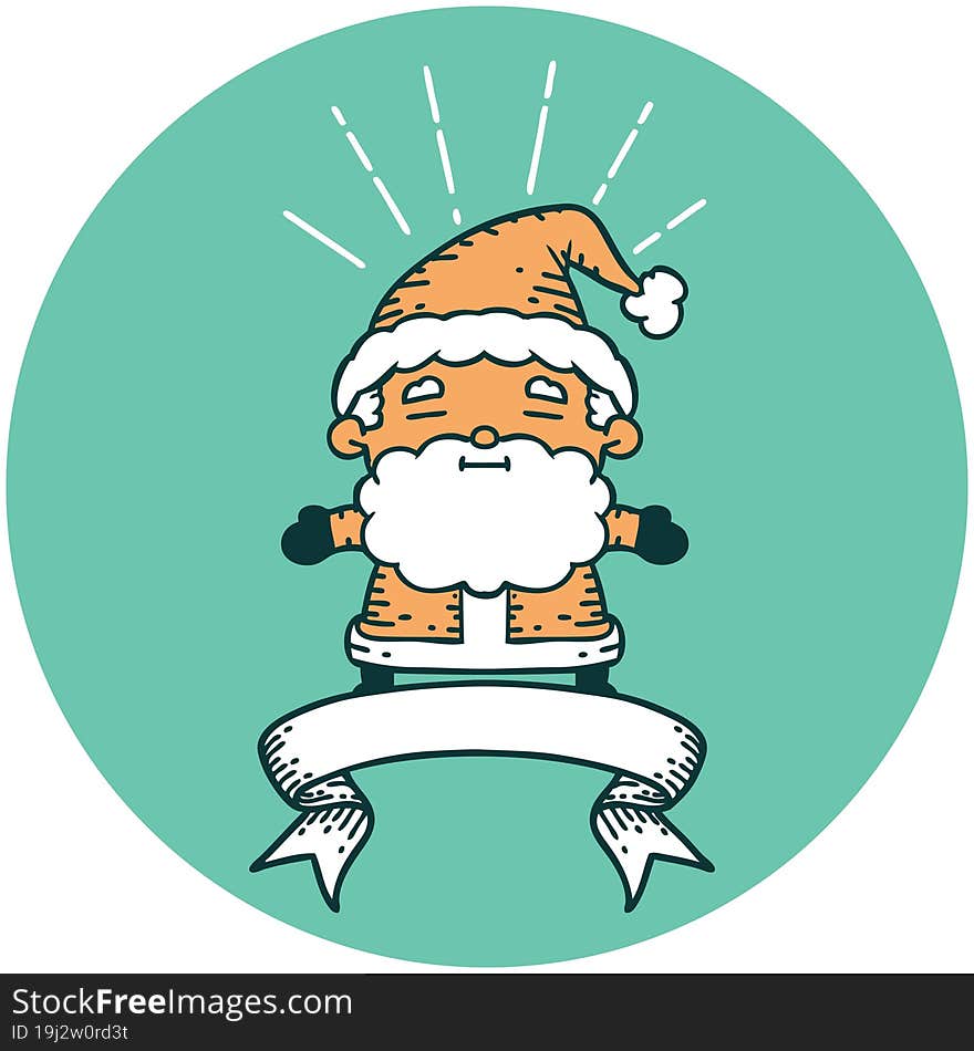 icon of tattoo style santa claus christmas character