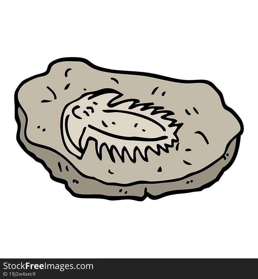 hand drawn doodle style cartoon ancient fossil