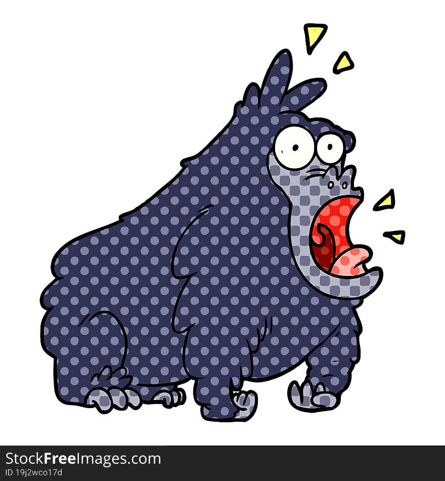 cartoon shouting gorilla. cartoon shouting gorilla