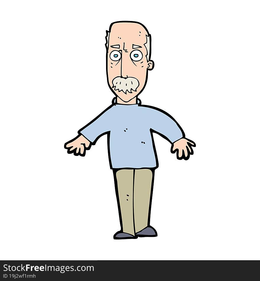 cartoon annoyed old man