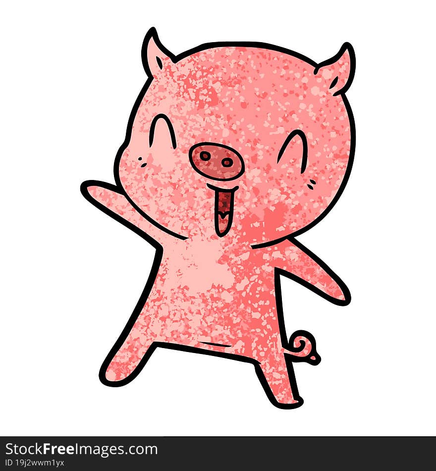 cartoon pig dancing. cartoon pig dancing