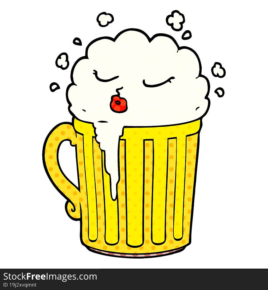 cartoon mug of beer. cartoon mug of beer