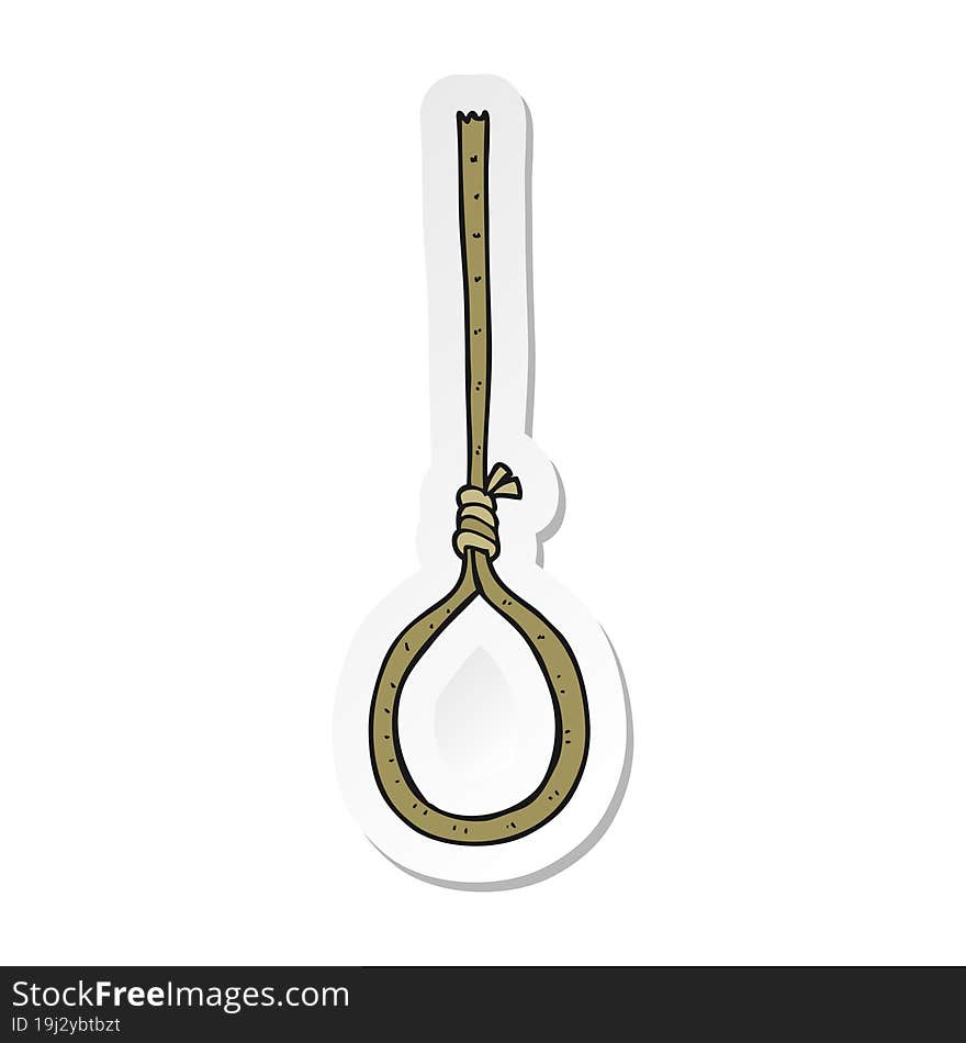 Sticker Of A Cartoon Noose