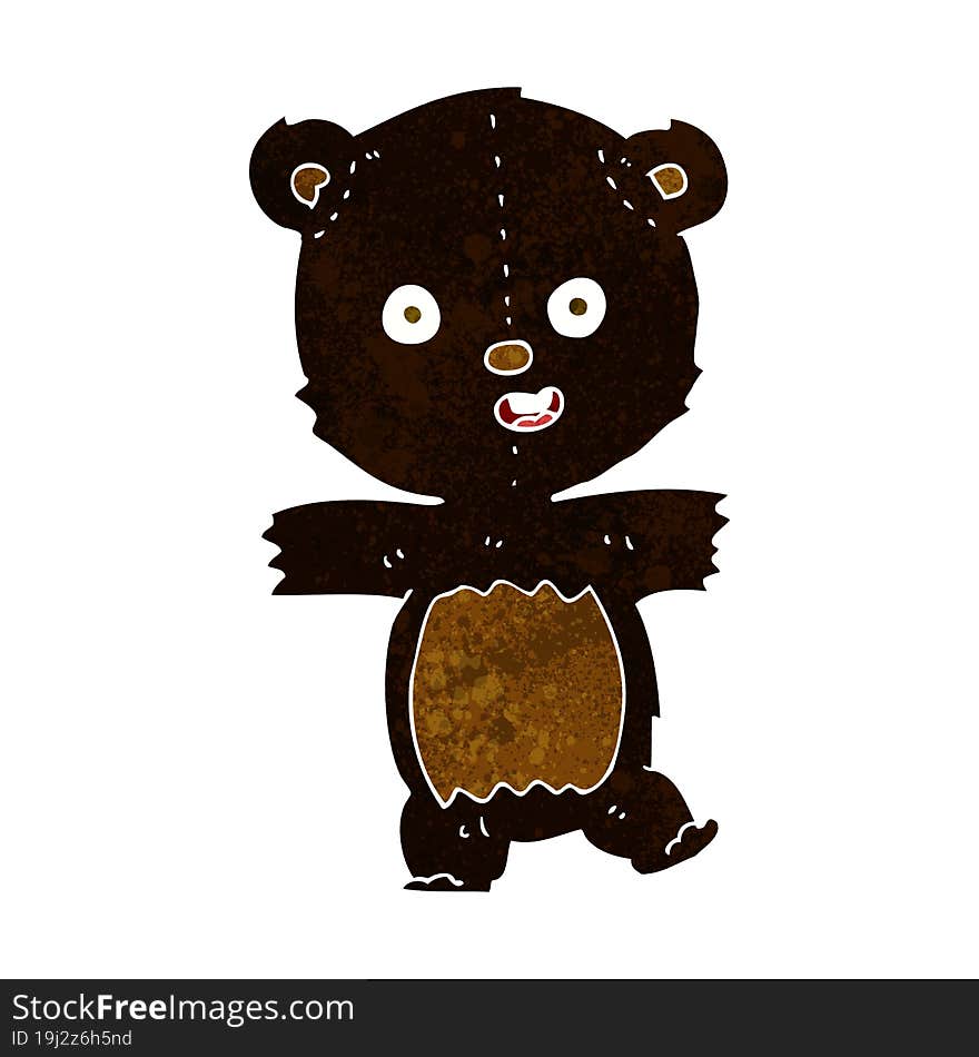 cartoon cute black bear cub