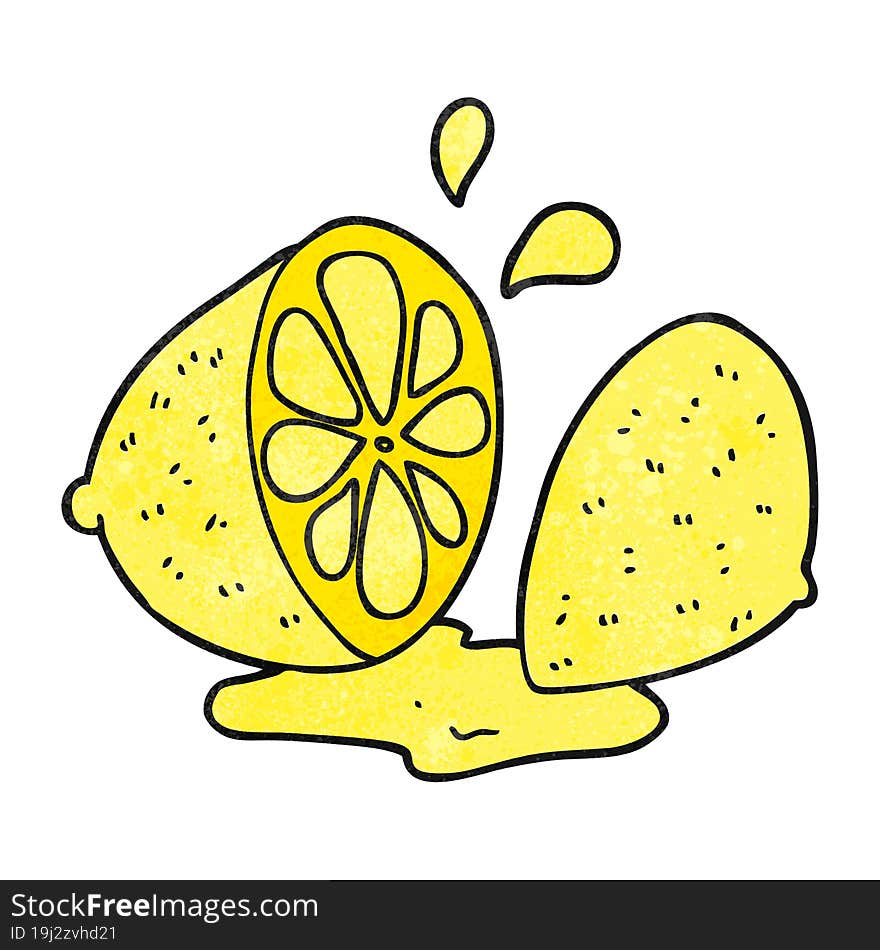 Textured Cartoon Cut Lemon