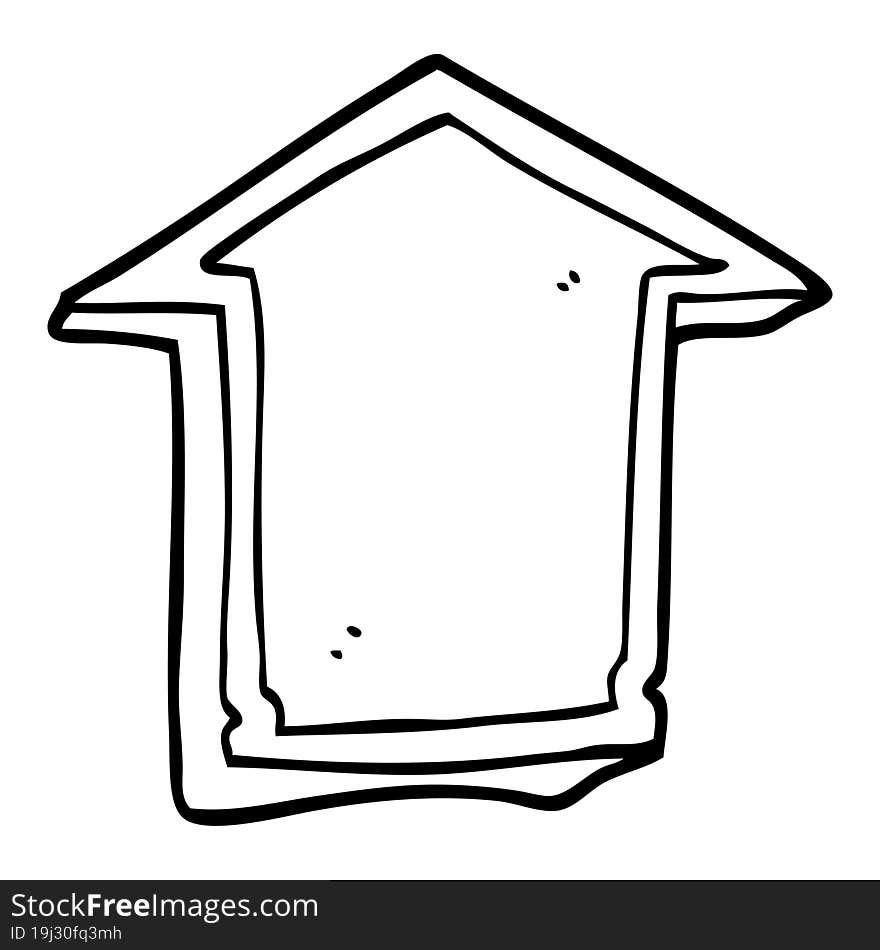 line drawing cartoon arrow pointing up