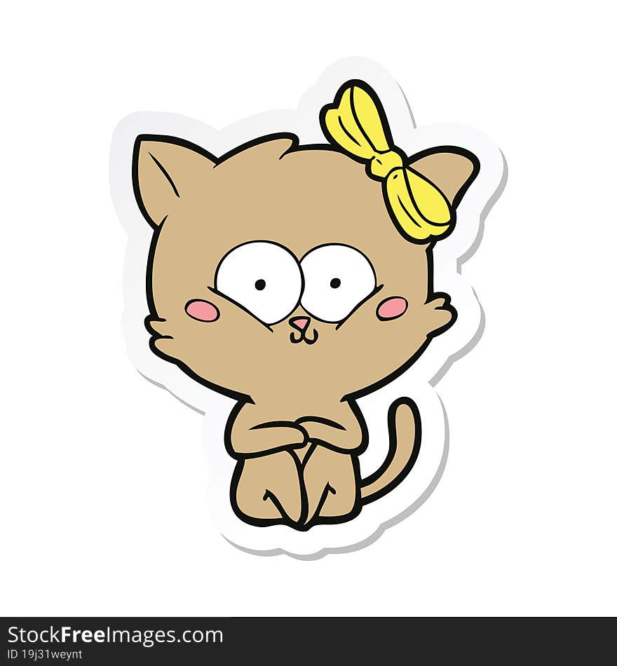 Sticker Of A Cartoon Cat