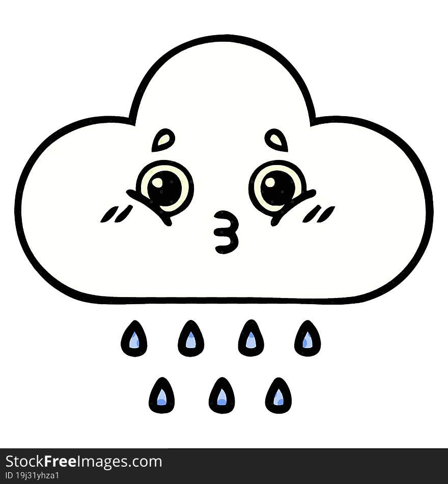 comic book style cartoon rain cloud