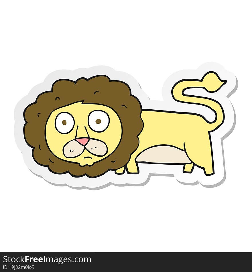 sticker of a cartoon lion