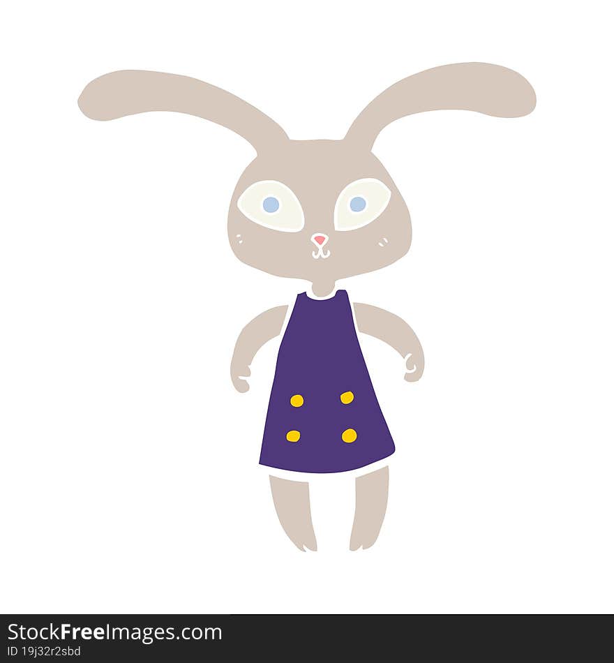 cute flat color style cartoon rabbit