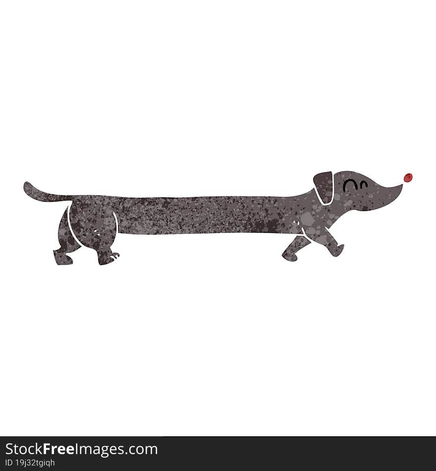 Retro Cartoon Dachshund