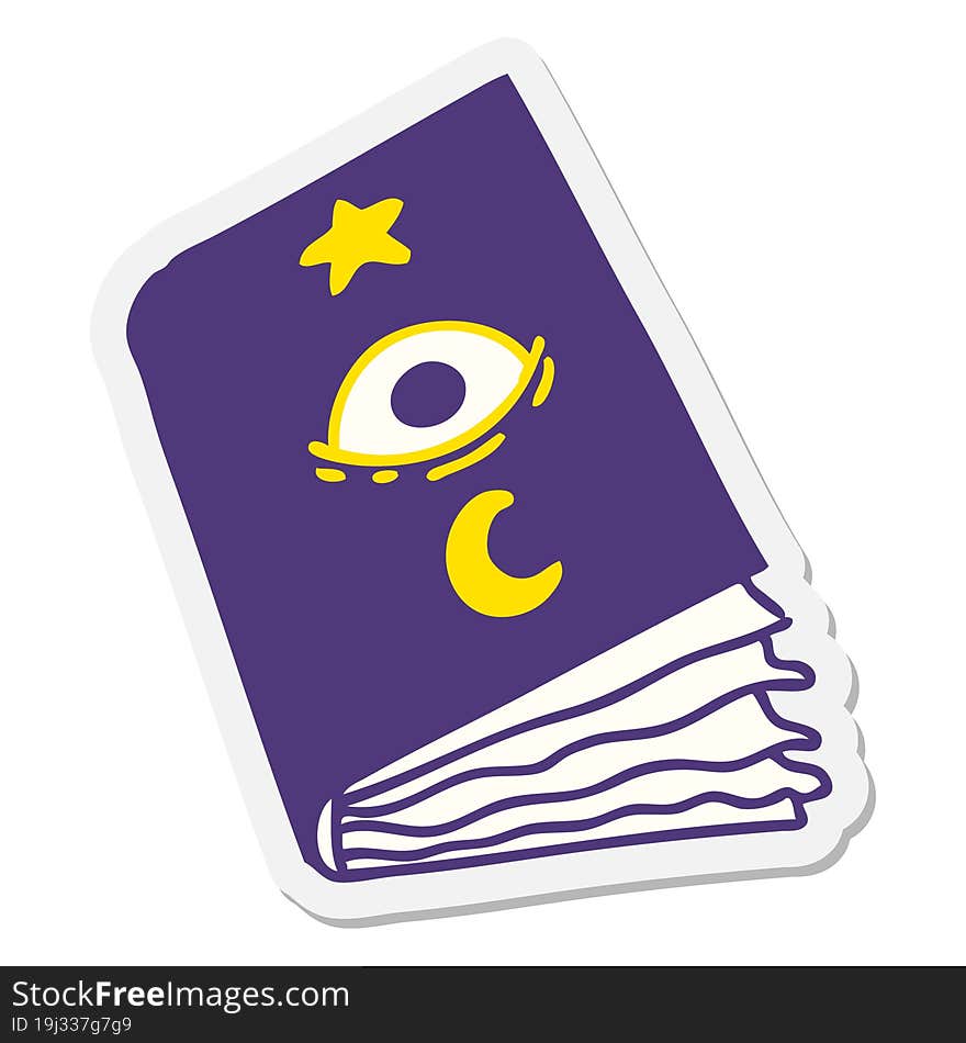 spooky spellbook with eyeball sticker