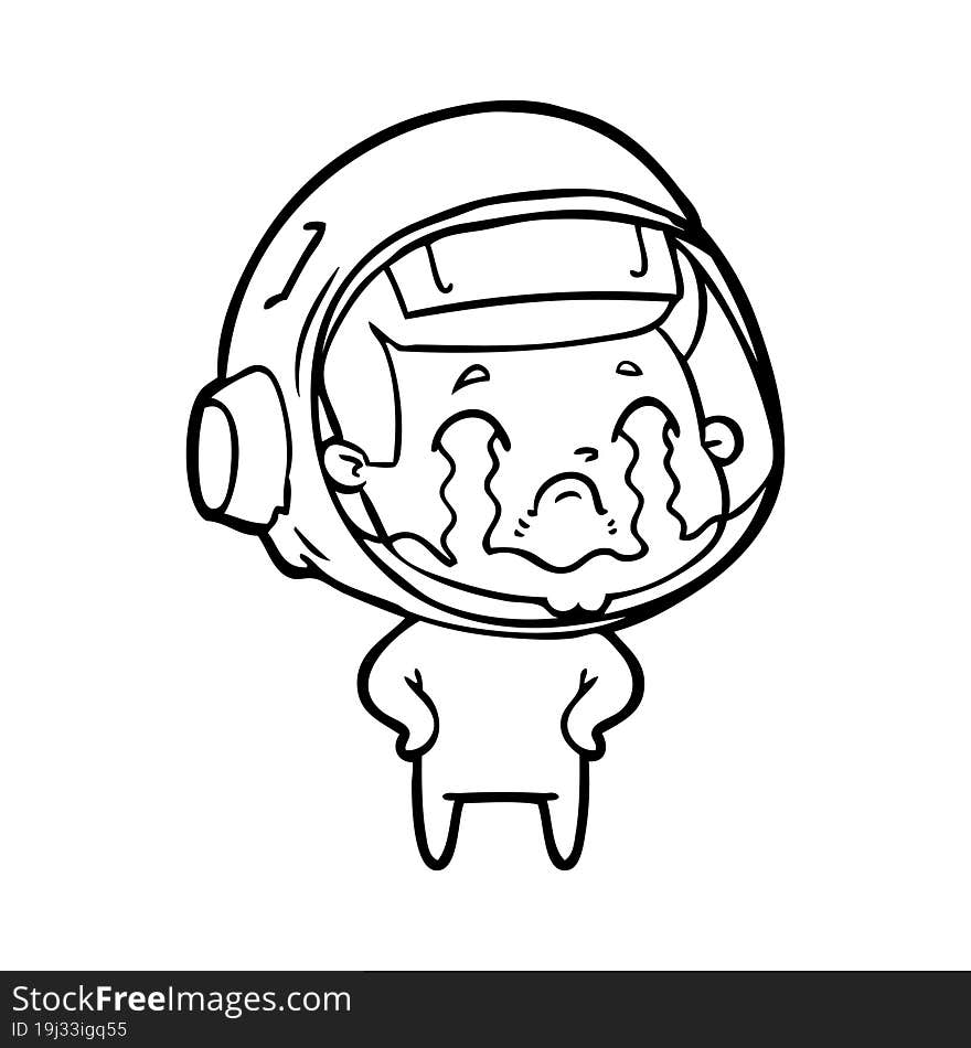 cartoon crying astronaut. cartoon crying astronaut