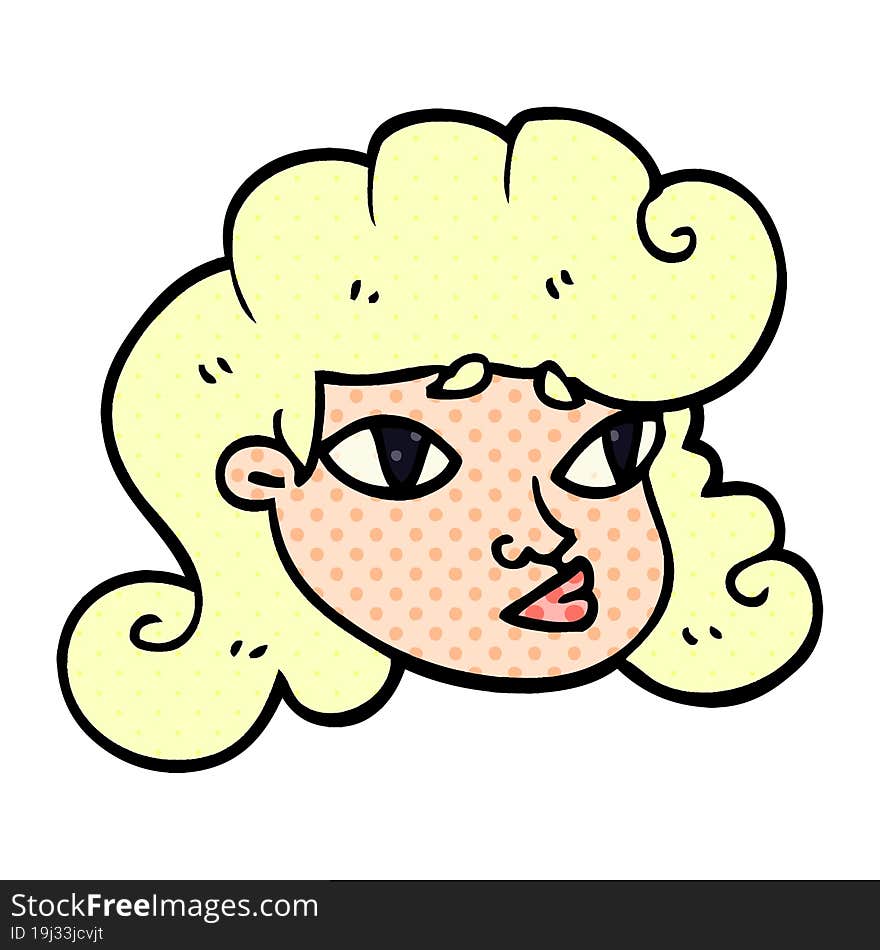 cartoon doodle blond girls face