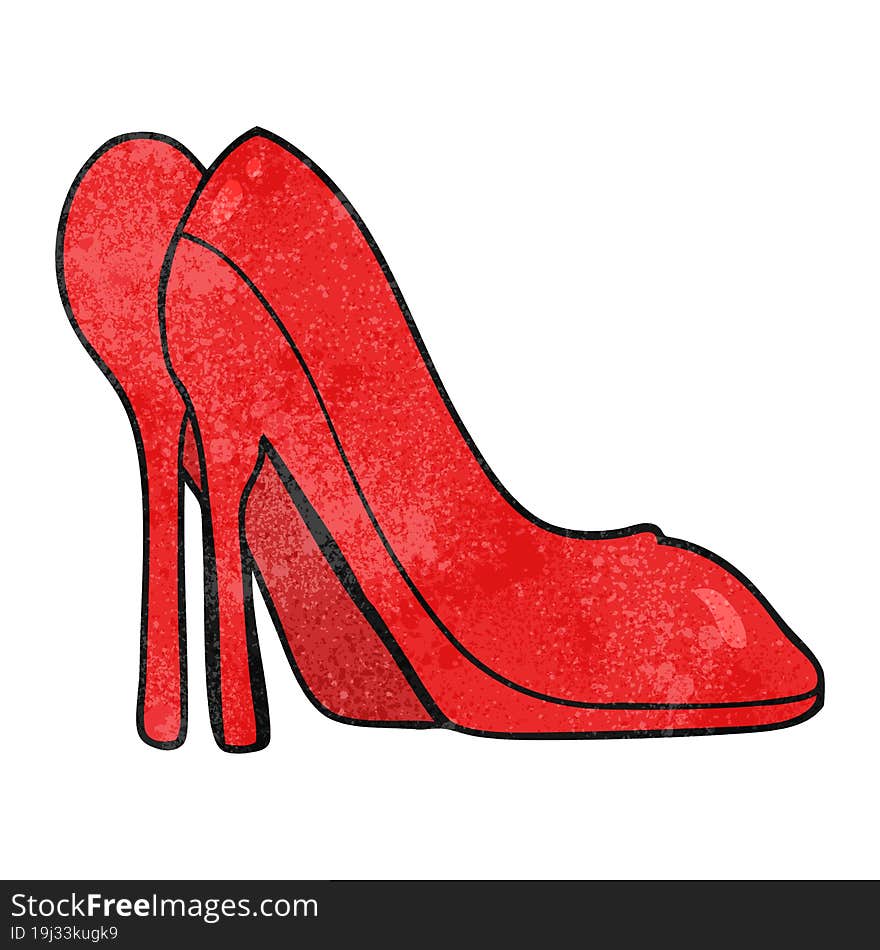 textured cartoon high heel shoes