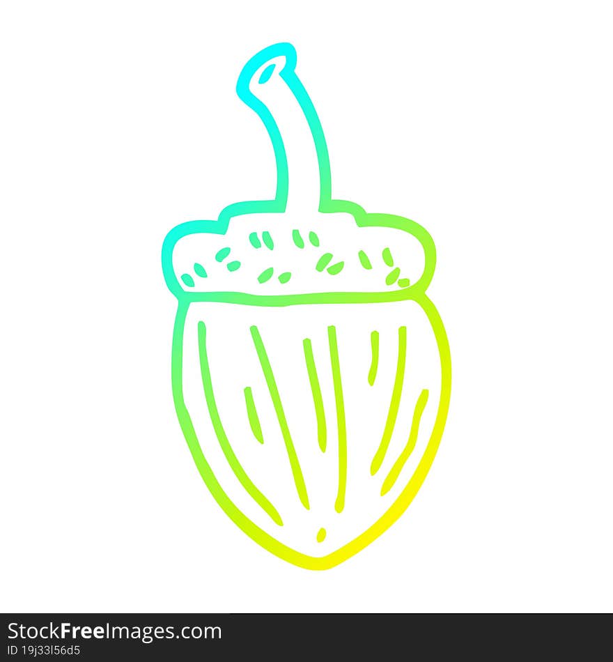 cold gradient line drawing cartoon acorn