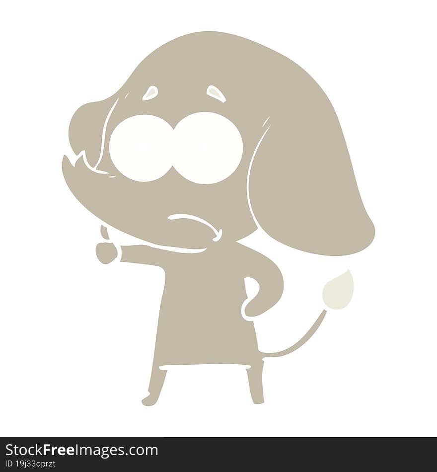 flat color style cartoon unsure elephant