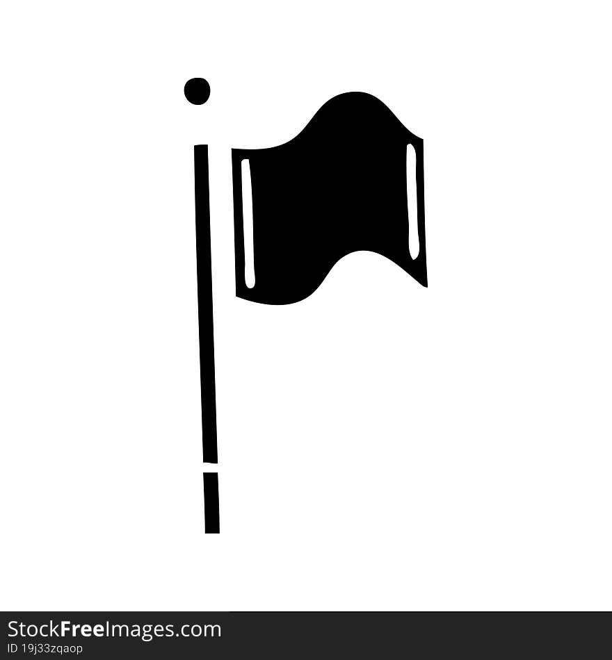 Flat Symbol Red Flag