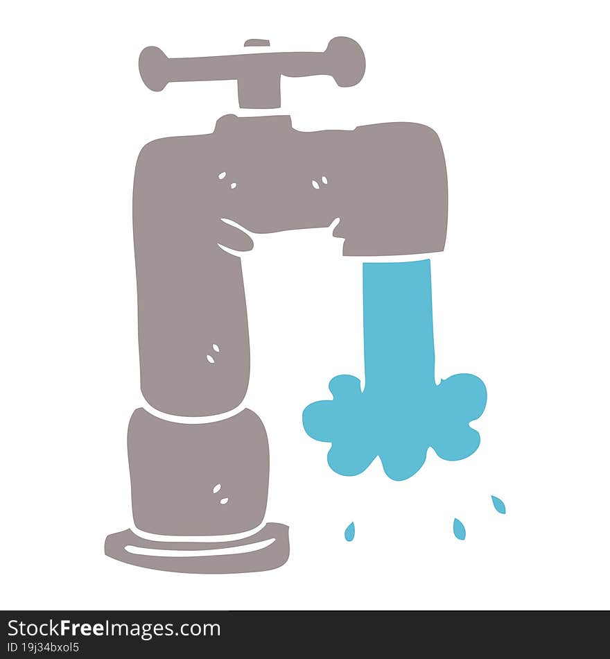 cartoon doodle running faucet