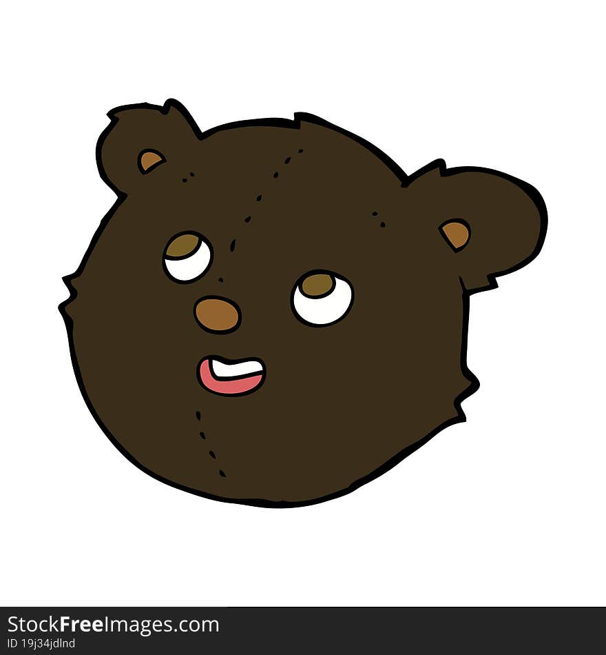 Cartoon Black Bear Face