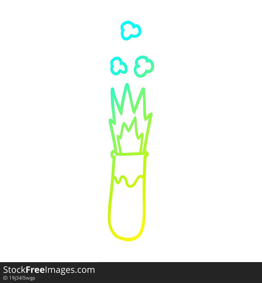 cold gradient line drawing cartoon chemical reaction