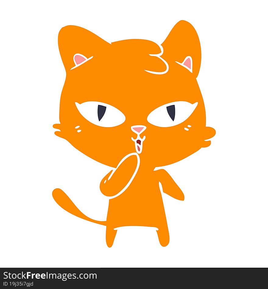 flat color style cartoon cat