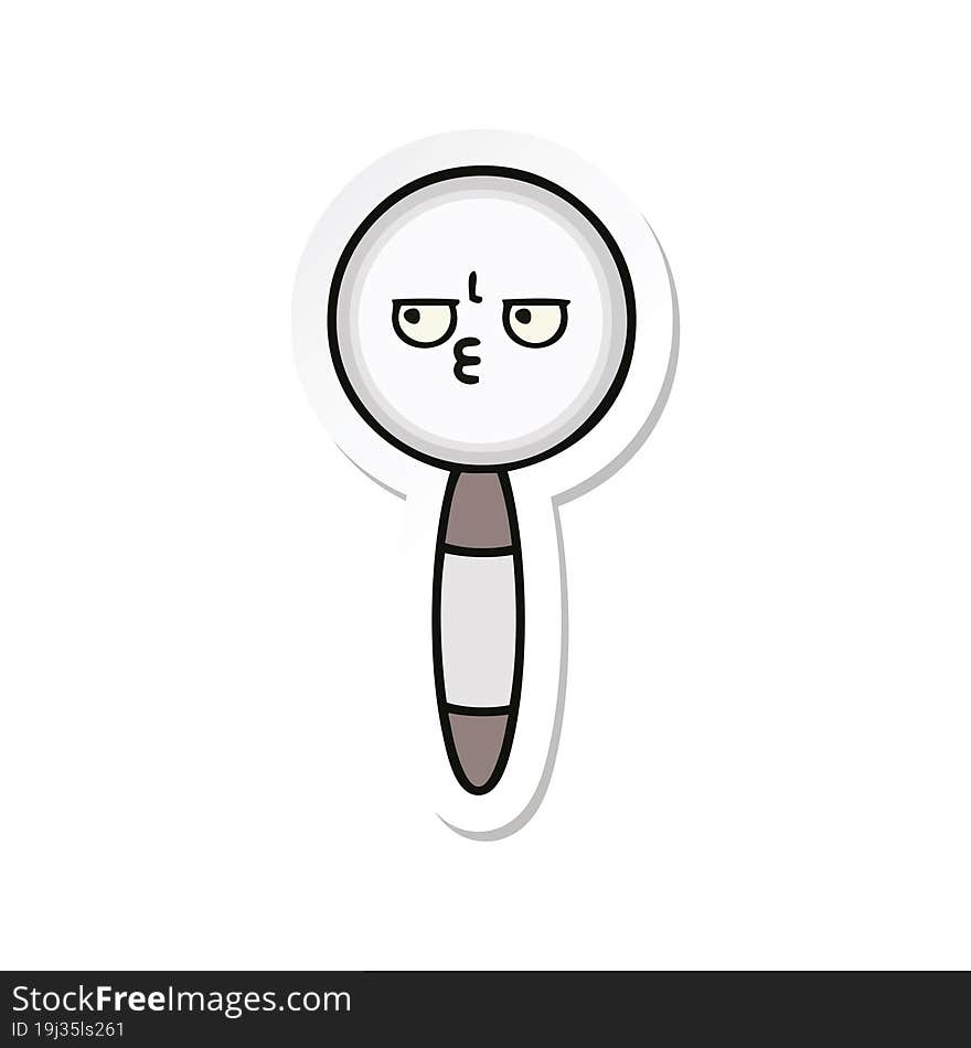 sticker of a cute cartoon magnifying glass