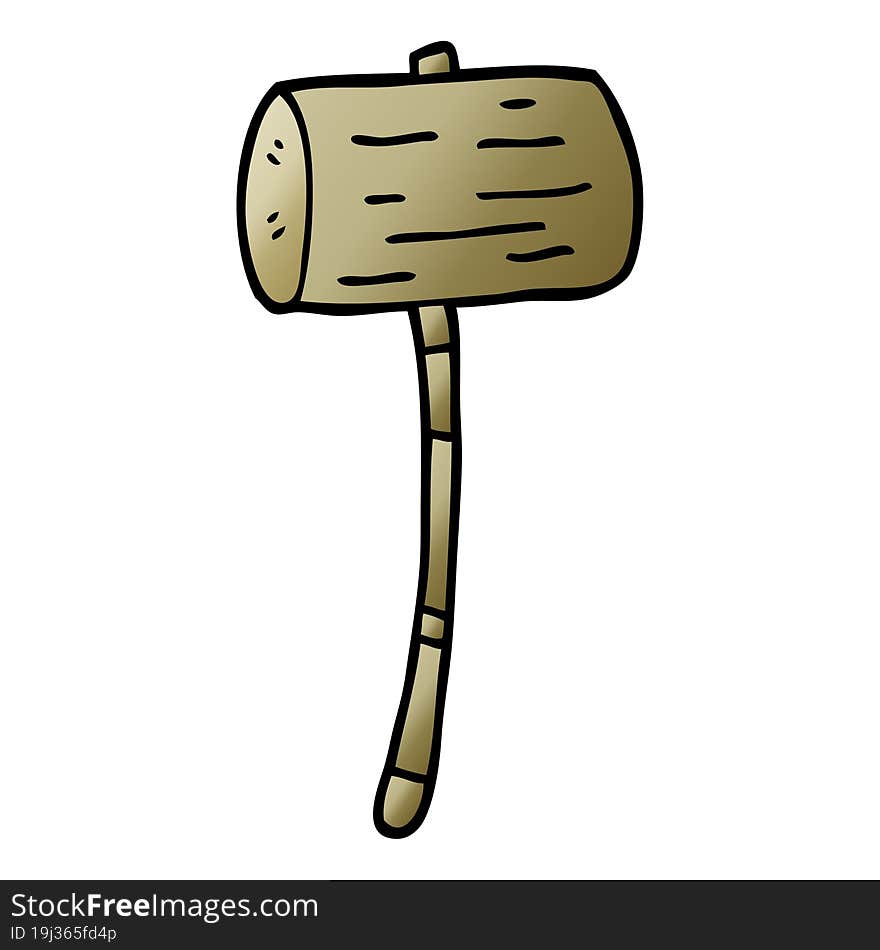 Cartoon Doodle Wood Mallet