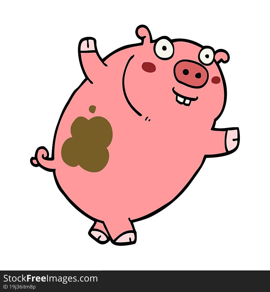 funny cartoon pig